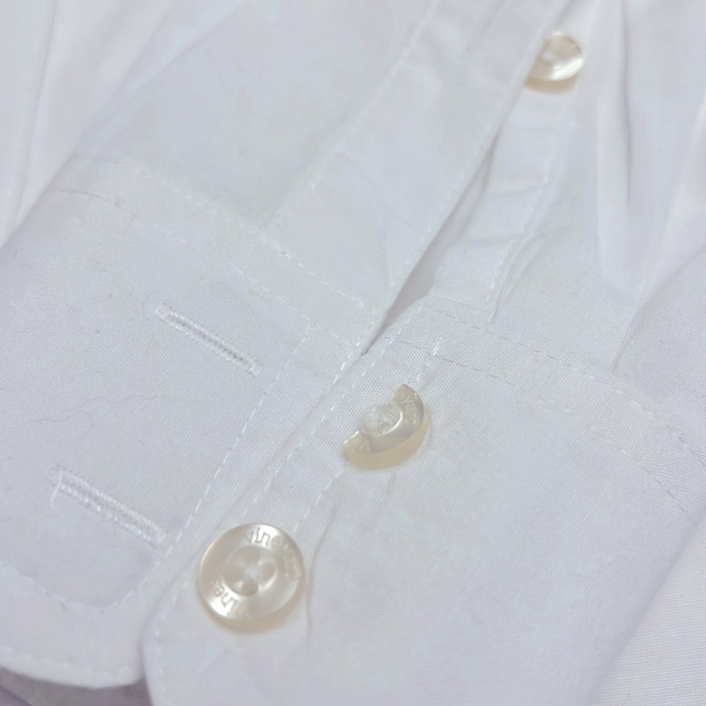 Vineyard Vines White Cotton Ruffle Front Button Shirt Size 2 - Picture 7 of 8